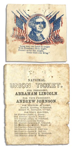 Lincoln-Johnson Indiana Election Ticket