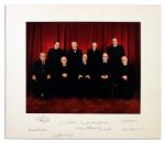 Rehnquist Supreme Court Signed Photo -- All Nine Justices Sign Including William Rehnquist, Sandra Day OConnor & Thurgood Marshall -- 19.25 x 16.25