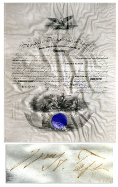 William Taft Signed Naval Document as President