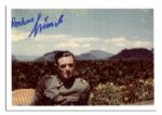 Hitler's Bodyguard and SS Squad Leader, Rochus Misch, Signed Photo and Note Mentioning Hitler -- ''...I witnessed my chief after his suicide...''