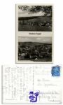 Hitler's Bodyguard and SS Squad Leader, Rochus Misch, Signed Photo and Note Mentioning Hitler -- ''...I witnessed my chief after his suicide...''