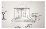 Charles Schulz Draws Snoopy In a Scene With Characters From Ten Other Cartoons -- 23'' x 14.5''