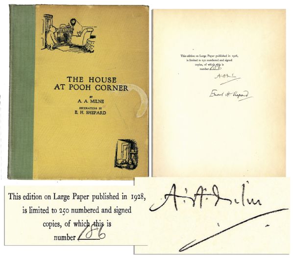 Signed Limited Edition of A.A. Milne's Masterpiece ''The House at Pooh Corner'' 