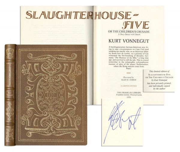 Kurt Vonnegut Signed ''Slaughterhouse-Five'' -- Classic 1969 Novel Based on WWII Bombing of Dresden