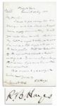 Rutherford B. Hayes Handwritten Letter -- ...the elevation of the ignorant and offensive is the first and chief end...