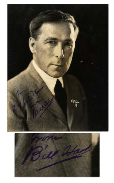 Movie Star William S. Hart Signed 7.5'' x 9.25'' Semi-Matte Photo -- ''For Dear Evelyn Law from Bill Hart'' -- Very Good