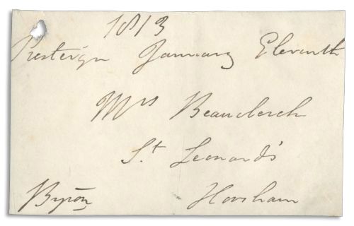 Lord Byron Signed Envelope -- Rare