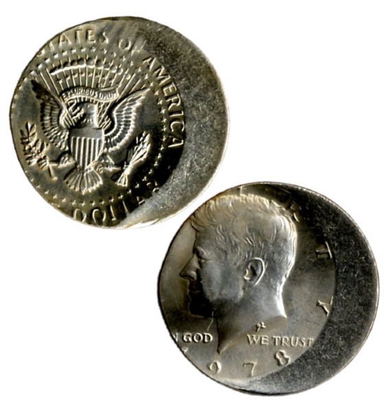 Kennedy Half Dollar Mint Error Coin -- 1978 -- Struck Off Center -- Near Fine