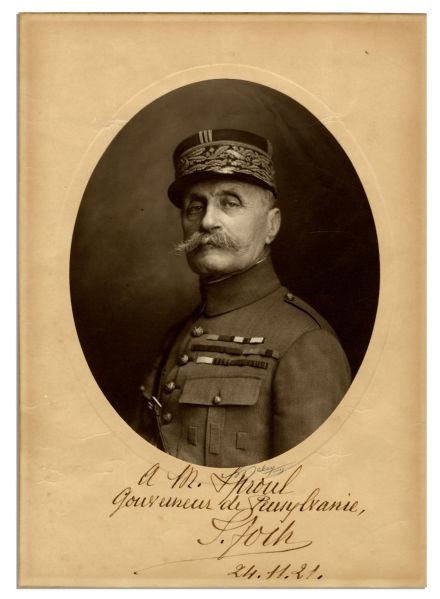 Marshal Ferdinand Foch 1921 Signed Photo