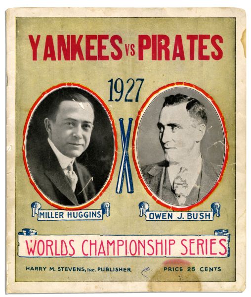 1927 World Series Program -- Legendary Yankees vs. Pirates -- Featuring Babe Ruth, Lou Gehrig