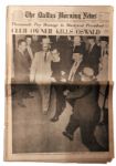 JFK Assassination Newspaper -- The Dallas Morning News -- 25 November 1963 -- Announcing Oswalds Death