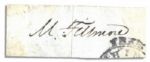 Millard Fillmore Signed Slip -- M. Fillmore in Black Ink -- 3 x 1 -- Stamp Mark to Lower Right -- Mounting Remnants to Verso -- Very Good