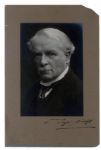 David Lloyd George Signed 4 x 5.75 Matte Photo -- D Lloyd George -- Russell Sons Photographers -- Minor Creasing to 6 x 8.75 Mat Not Affecting Clear Signature -- Very Good
