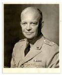 General Dwight Eisenhower Signed 8 x 9.5 Matte Photo -- Dwight D. Eisenhower -- Noted Photographer Fabian Bachrach -- Very Good