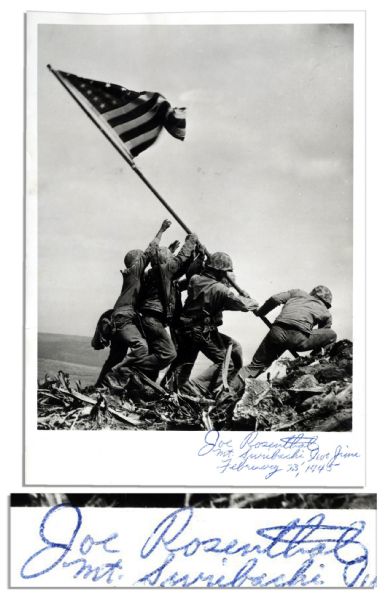 Joe Rosenthal Signed Photo of Iwo Jima Flag Raising