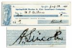 1860 Check Written and Signed by Abraham Lincoln -- Year of His Successful Campaign for President