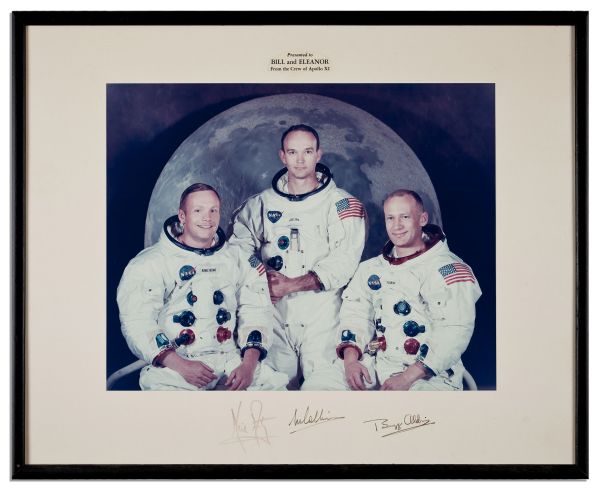 Apollo 11 Signed 13.75'' x 10.75'' Crew Photo