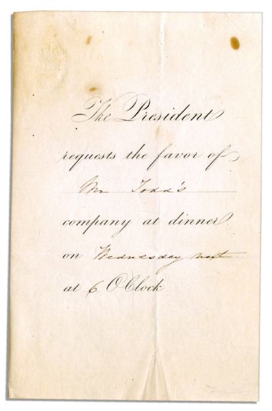 President Franklin Pierce Invitation