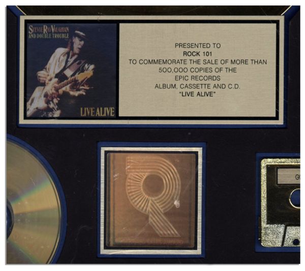 Stevie Ray Vaughan and Double Trouble Gold RIAA Award for ''Live Alive''