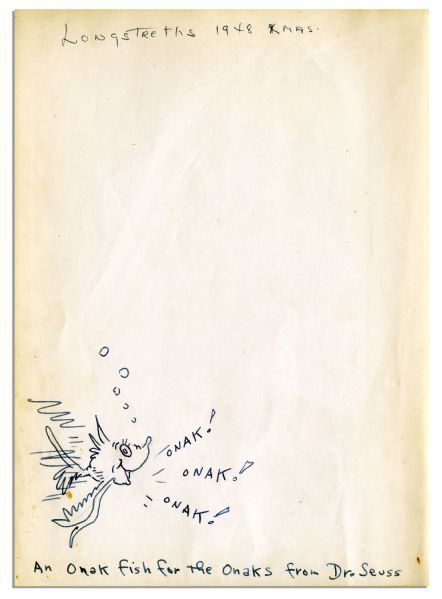 Dr. Seuss ''McElligot's Pool'' First Edition -- Inscribed and Signed with Drawing by Author