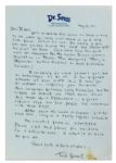 Dr. Seuss Autograph Letter Signed -- ''...we shall have dinner and talk about EXCELLENCE...''