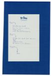 Dr. Seuss Signed Original Handwritten Poem -- ''...I'm glad you don't / have to share a shower / after class / with David Eisenhower''