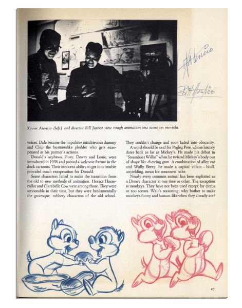 Bold, Fanciful Walt Disney Signature in ''The Art of Animation'' -- Countersigned by Nine Legendary Disney Artists -- Scarce
