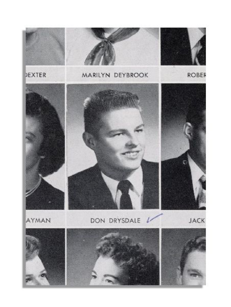 Senior High School Yearbook Signed by Robert Redford -- Also Features Images of Classmate Don Drysdale