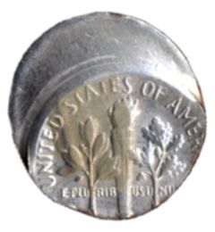 1965 Roosevelt Dime Error Coin -- Struck 45% off Center -- Fine