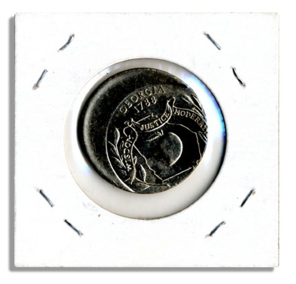 Georgia Quarter Error Coin -- 1999-P -- Struck 20% off Center -- Fine