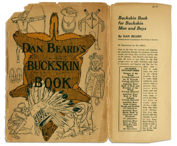 Dan Beard ''Buckskin Book'' Signed -- 1929 Boy Scouts of America Woodcraft Series