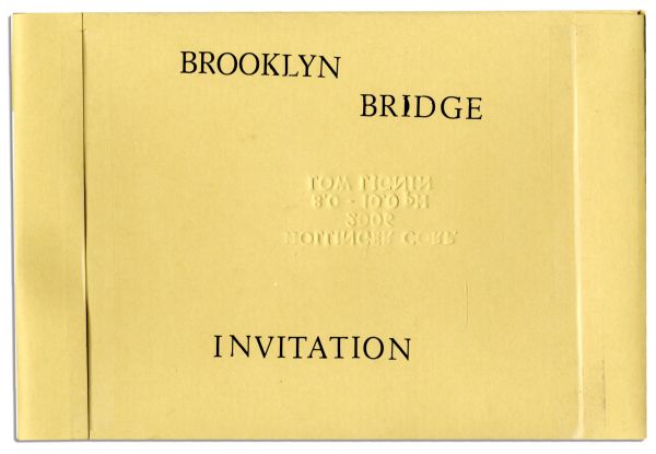 Tiffany Invitation for the Opening Ceremonies of the Brooklyn Bridge