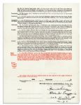 1944 Brooklyn Dodgers Player's Contract Signed by Branch Rickey & Al Campanis -- Pre-certified by JSA