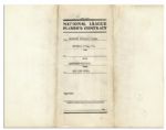 1944 Brooklyn Dodgers Player's Contract Signed by Branch Rickey & Al Campanis -- Pre-certified by JSA