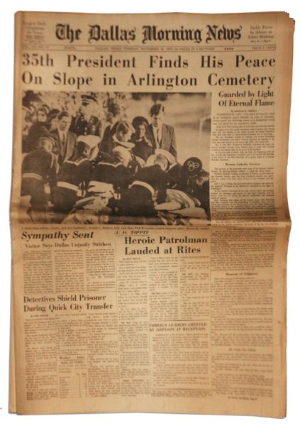 JFK Assassination Newspaper -- ''The Dallas Morning News'' -- 26 November 1963