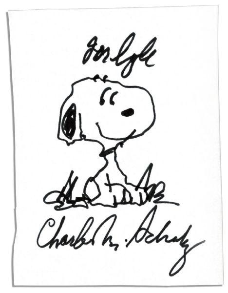 Charles Schulz Snoopy Drawing Signed