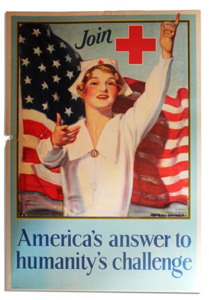 American Red Cross 1917 Poster by Hayden Hayden -- World War I Nurse Recruitment Campaign
