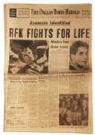 Robert F. Kennedy Assassination Newspaper Announces Assassin Identified The Day He Was Shot -- Dallas Times Herald From 5 June 1968