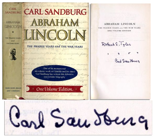 Carl Sandburg Signed Single-Volume Edition of His Pulitzer Prize-Winning Biography of Abraham Lincoln