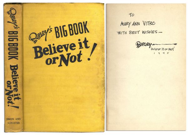 Robert Ripley Signed ''Big Book: Believe It or Not!''