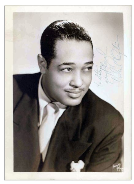Jazz Great Duke Ellington Signed 5'' x 7'' Glossy Photo -- ''To Stan / good luck / Duke Ellington'' -- Bruno of Hollywood Photo -- Light Toning -- Very Good