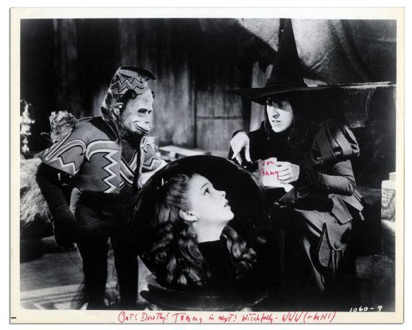 Margaret Hamilton Signs ''Wizard of Oz'' Photo -- Glossy 10'' x 8'' -- She Writes ''For Tommy'' in Center -- Below, ''Out! Dorothy! Tommy is next! Witchfully - WWW (& MH!)'' -- Near Fine
