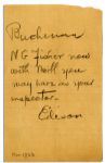 Thomas Edison Autograph Note Signed
