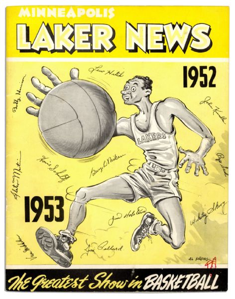 Baltimore Bullets vs. Minneapolis Lakers Program 1952-53 -- Lakers Championship Year