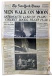 The New York Times Announces Feat of Human Achievement -- Men Walk On Moon -- 21 July 1969