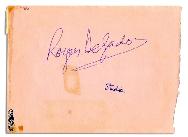 Roger Delgado Autograph -- First Master on ''Doctor Who''