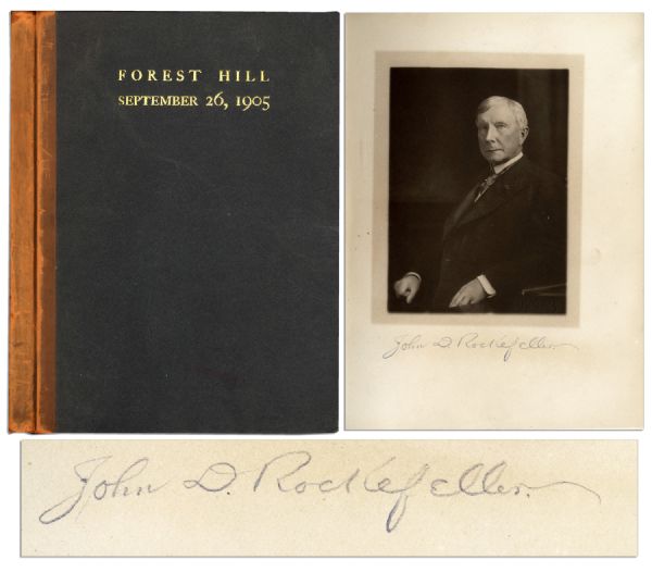 John D. Rockefeller Signed Rare Book ''Forest Hill / September 26, 1905''