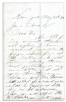 Civil War Inventor Thaddeus S.C. Lowe Autograph Letter Signed Regarding Refrigeration -- ...The...Ice arrived this A.M. all right... -- 1868