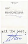 Stephen King Typed Letter Signed From 1976 -- ...hold onto your sunny disposition...