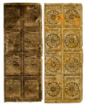Uncut Sheet of Continental Currency -- 1776 -- Eight Pieces Total, Two of Each -- Fractional Dollar Values: One-Sixth, One-Third, One-Half, Two-Thirds -- Sheet Measures 5 x 13, Currency...